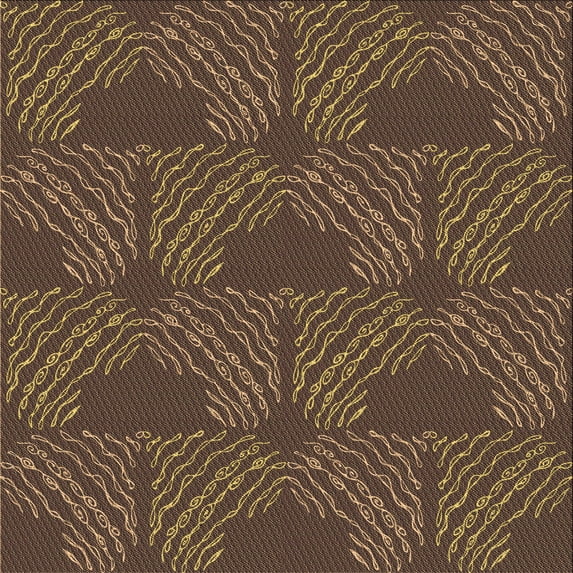 Ahgly Company Machine Washable Indoor Square Transitional Copper Brown Area Rugs, 8' Square