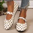 thumbnail image 2 of Women Casual Round Toe Lace Bow Buckle Festival Comfortable Walking Shoes Flat Ballet Style On Lightweight Breathable Non Daily Dressy, 2 of 9