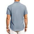 thumbnail image 4 of Camisa Alimens & Gentle Linen de manga corta con botones para hombre, 4 of 5