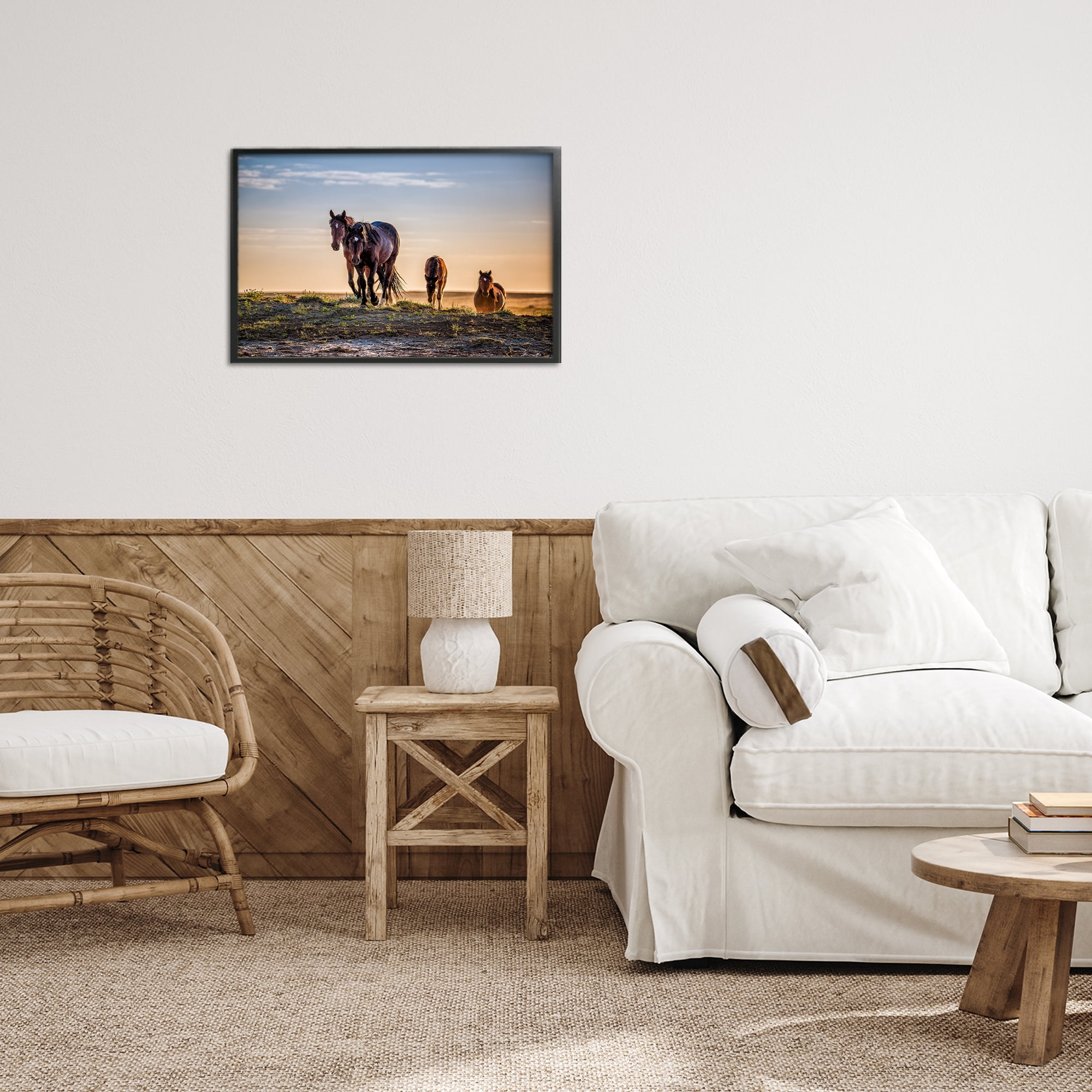 Stupell Industries Horses Coming Home Black Framed Giclee Art, design by Tim West