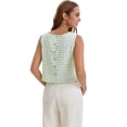 thumbnail image 4 of DARING DIVA Women's Gingham Summer Crop Tank Tops Button Back Sleeveless Shirts M Green, 4 of 7