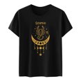 thumbnail image 3 of Gibobby Playera Manga Corta para Mujer Mujeres Casual Impresión Manga Corta Cuello Redondo Camiseta Suelta Blusa Tops(Negro,G), 3 of 4