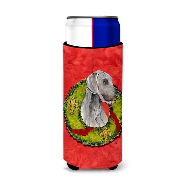 Caroline'S Treasures Sc9086Muk Weimaraner Corona De Navidad Ultra Hugger Para Latas Delgadas Funda Enfriadora De Latas Hugger Lavable A Máquina Funda Para Bebidas Hugger Aislador Plegable Soporte Aisl