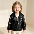 thumbnail image 6 of Infant Baby Girls Toddler Moto Jacket Long Sleeve Zip Up Faux Leather Warm Cozy Windproof Elegant Outerwear 9-12 Months, 6 of 9