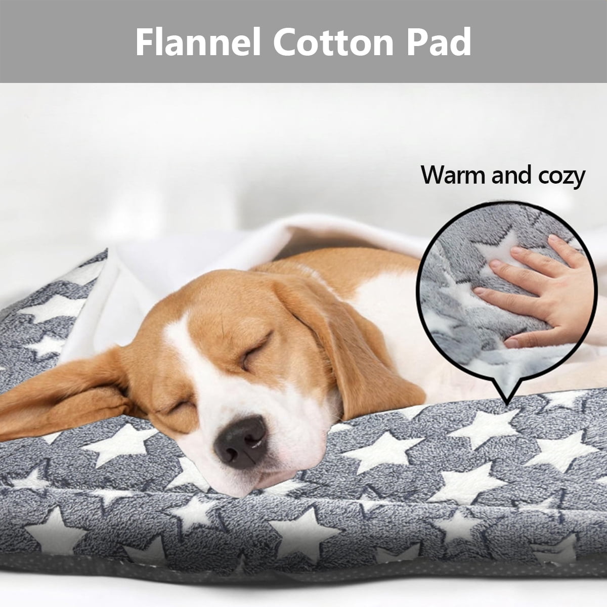 Orthopedic Pet Bed for Cats & Dogs, Washable Plush Mat with Non-Slip Bottom, Gray 30x20 Inch