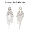thumbnail image 3 of Rhinestone Dangling Earrings Tassel Earrings Fringe Earrings Rhinestone Tassel Earrings 2Pcs Rhinestone Dangling Earrings Hand Made Beaded Fringe Tassel Earrings For Women Girls, 3 of 8