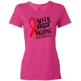 thumbnail image 3 of Inktastic Never Stop Fighting Stroke Awareness Red Ribbon Women's T-Shirt, 3 of 5