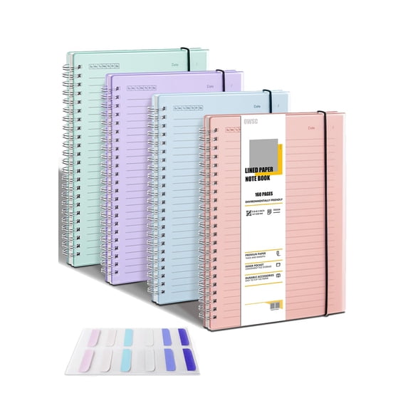 Cuaderno OWSC en espiral rayado, 15 x 21 cm, 160 páginas, 110 g/m²