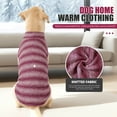 thumbnail image 6 of Small Dog Sweater, Stripes Warm Pullover for Winter Spring Fall, Soft Lightweight Dog Sweatshirt Indoor Outdoor Clothes for Small Medium Dogs Girl Pink XL, 6 of 7