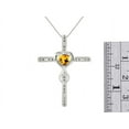 thumbnail image 4 of RYLOS Matching Jewelry Sterling Silver Claddagh Ring & Cross Necklace. Heart Gemstone & Diamonds, 6MM Citrine Yellow Topaz November Birthstone; Size 6, 4 of 9