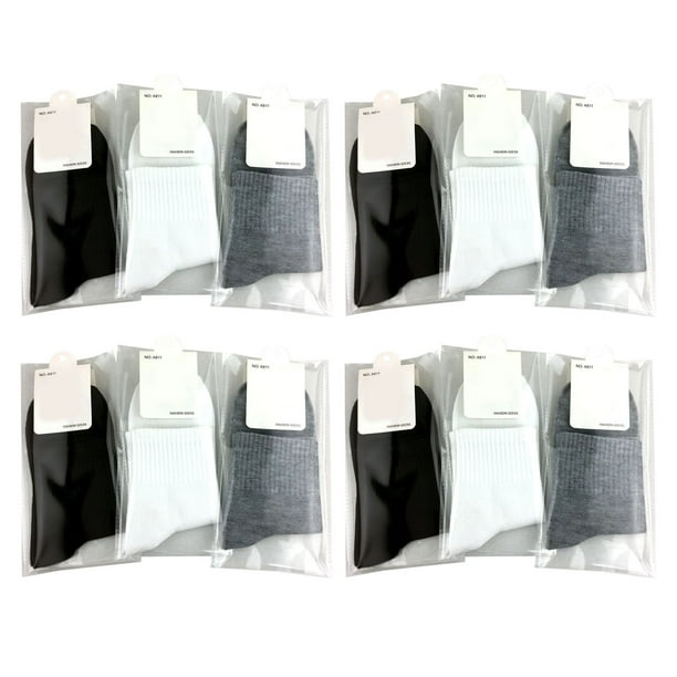12 pares de calcetines de algodón y poliéster para hombre, sencillos, elegantes, suaves, transpirables, de color puro, para trabajo de oficina, colores surtidos, talla única