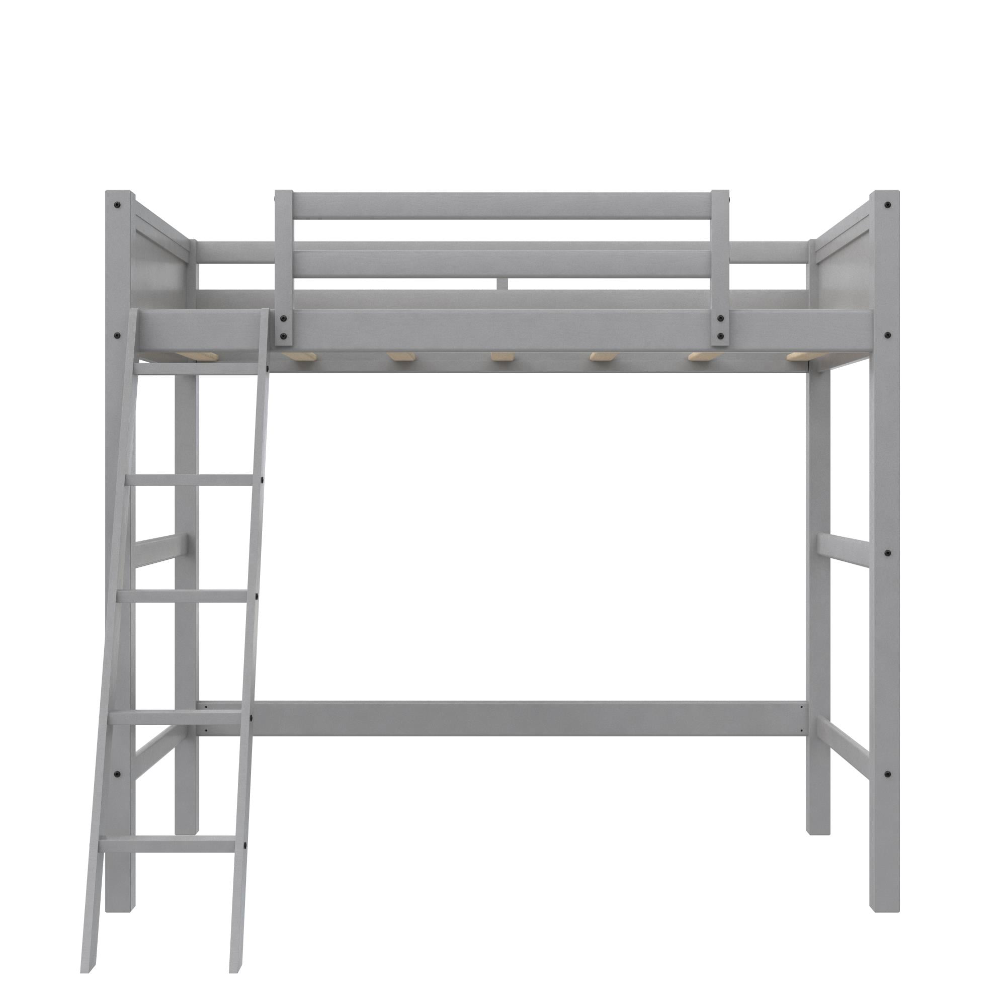Your Zone Kiarah Twin Loft Bed with Ladder, Gray - Walmart.com