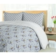 thumbnail image 5 of Ambesonne Horse Duvet Cover Set, Animal Forms Flower Details, Queen, Lavender Blue Tan, 5 of 6