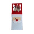 thumbnail image 3 of Bewildely 4 unids/set bolsa de soporte de Papá Noel de Navidad, bolsa de almacenamiento de cubiertos, dinero en efectivo, tenedor, cuchara, fiesta de Kits de decoración para fiestas Bewildely HA068286-00B, 3 of 6