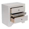 thumbnail image 2 of Table de Chevet de Chambre Chic en Bois Blanc avec 3 Tiroirs, 2 of 3