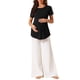 thumbnail image 2 of INSPIRE CHIC Camisetas de dormir para mujeres, casuales, de cuello redondo, de manga corta, ropa de casa, camiseta XS negra, 2 of 6