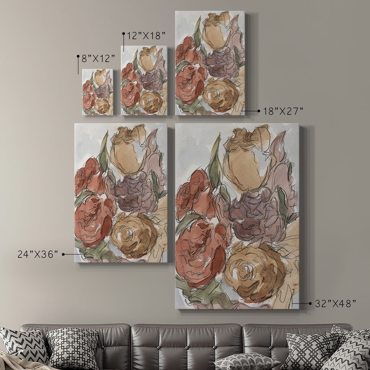 Cropped Floral Arrangement II Premium Gallery Wrapped Canvas - Ready to Hang