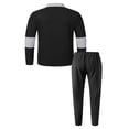 thumbnail image 5 of Maqroz 2 Piece Lounge Set for Men Striped Set Long Sleeve Turn Down Collar Top and Casual Pants Classic Formal Outfits for Golf Leisure Activity Outdoor Relaxation Wear, 5 of 5