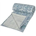 thumbnail image 2 of Yuvancrafts Elegant Floral Print Hand Block Print Bedspreads, Queen - Reversible, 2 of 3