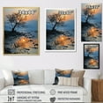 thumbnail image 4 of Designart "Sunset By The Lavender Lagoon II" Palms & Palm Trees Floater Framed Wall Art Living Room, 4 of 5