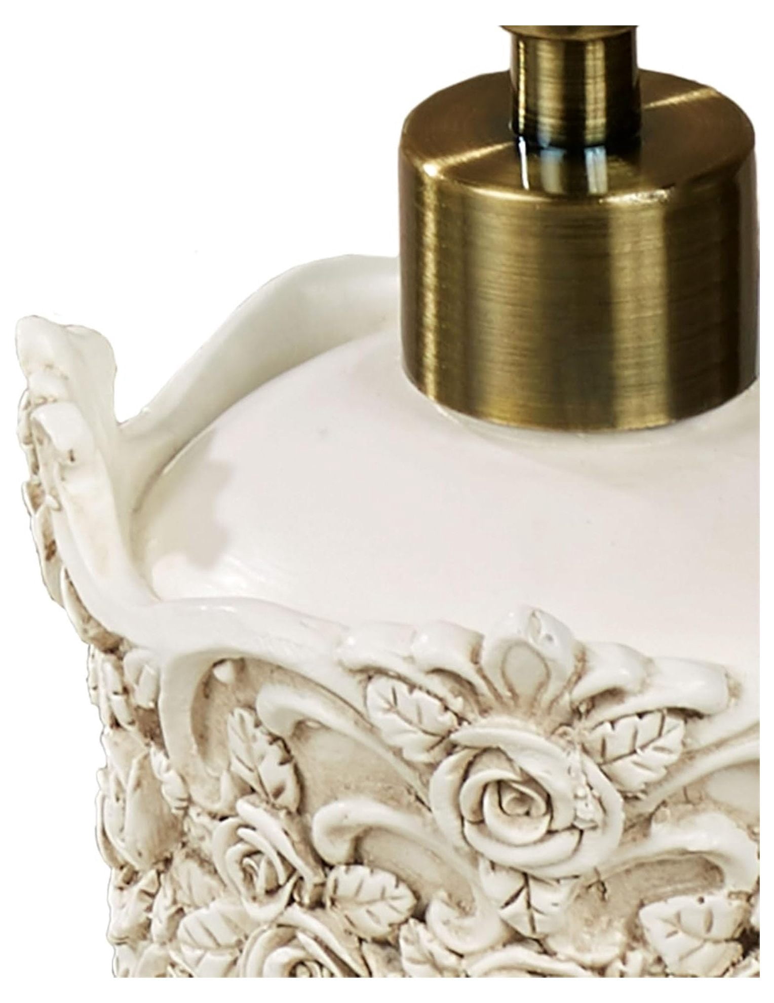 Victoria Rose Antique Ivory Soap Dispenser for Bathroom or Vanity Area