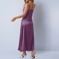 thumbnail image 3 of RXMEKW Robe Maxi en Satin pour Femmes avec Col Bénitier et Bretelles Spaghetti, Robe de Soirée Ajustée Unie pour Invitée de Mariage et Cocktail, 3 of 7