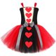 thumbnail image 3 of Disfraz de Reina de Corazones para niña, disfraz de tutú para fiesta de carnaval, disfraz de Reina Roja del País de las Maravillas, disfraz de Halloween para niños, ropa elegante, 3 of 5