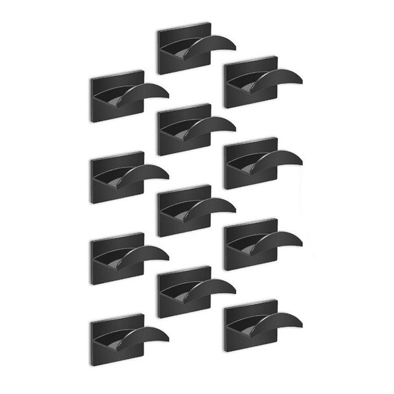 12PCS Adhesive Hat Hooks for Wall,Hat Racks for Baseball Caps,for Wall, Door, Closet, Room Decorate,12 x hat hook,Black