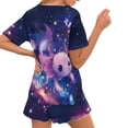 thumbnail image 2 of Yuyamidu Purple Axolotl Womens Summer Pjs Set Short Sleeve Tops and Shorts Soft Sleepwear with Pockets Relaxed Fit Pjs Set Cute Nightwear, 2 of 7
