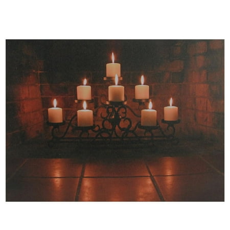 Flickering Candles In A Fireplace Canvas Wall Art Walmart Com