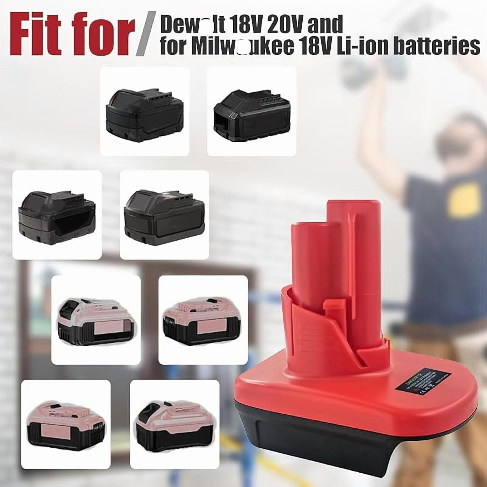 Battery Adapter for Mil*wau*kee 12V, for De*Walt 20V & for Mil*wau*kee M18 18V Li-on Battery Convert to for Mil*wau*kee M12 12V Battery, for Mil*wau*kee M12 12V Power Tool