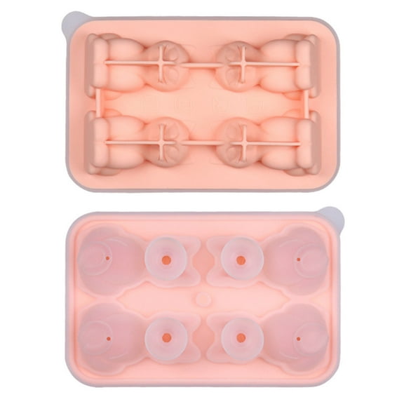 Silicone Ice Cube Tray with Fun Shapes Funnel Lid Easy Release for Drinks Novelty