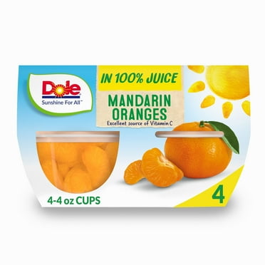 2 Pack - Dole Fruit Bowls - Mandarin Oranges in 100% Juice - 4 ct
