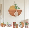 thumbnail image 1 of Set de tablas de madera coloridas para decoración de pared colgante, diseño geométrico multicolor de dos paquetes con plantas de plástico, 9,25 x 9,06 en decoración de oficina en casa, 1 of 6