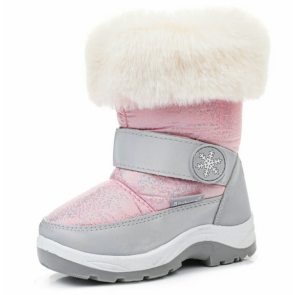 Apakowa Kids Girls Insulated Lined Winter Warm Snow Boots (Toddler/Little Kid)