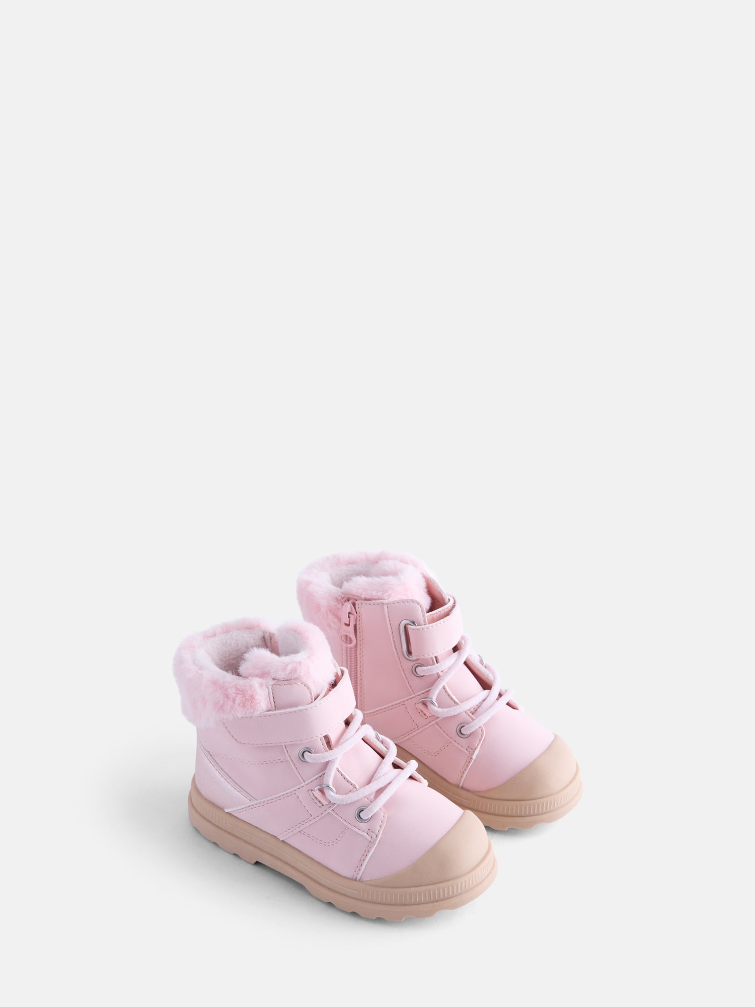 Wonder Nation Baby and Toddler Girls Winter Boots with Faux Fur Lining