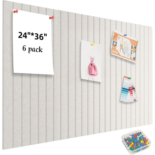 Large Cork Board for Walls ; x ; Felt Bulletin Board Wall Tiles for Home Kitchen School Office Wall Decor with Assorted Colors DIY Decorative Push Pins Sets