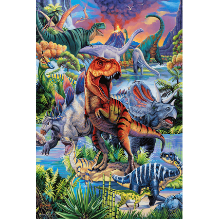 Dinosaurs by Jenny Newland Poster - 11.5" x 17.5" Laminated