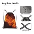 thumbnail image 4 of Wukai Fiery Orange Flames Energy Drawstring Backpack Bag Sport Gym Sackpack Large Size String Backpack Cinch for Women Men-Small, 4 of 6
