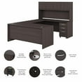 thumbnail image 5 of Studio C 72W U Shaped Desk with Hutch & Drawers in Storm Gray - Engineered Wood, 5 of 6