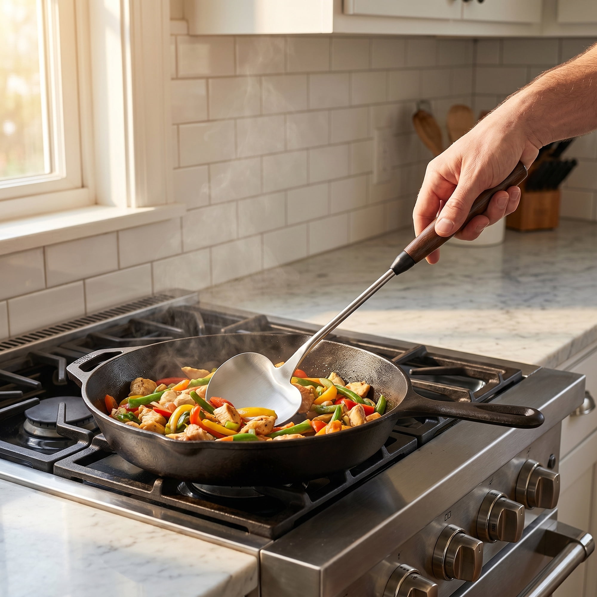 Unique Bargains Durable Kitchen Utensil Spatula Ideal for Serving Silver 14.5x3.5 inch