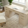 thumbnail image 5 of Martha Stewart Home Office Modular Single-Drawer Desk with Dual 3 Drawer File Cabinets in Light Natural with Brushed Gold Hardware, 5 of 10