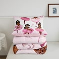 thumbnail image 5 of Erosebridal Black Princess Comforter Sets King Size, Ballet Dancer Comforters & Duvets, Kawaii Pink Bow Decor, Lightweight 3pcs, 5 of 8