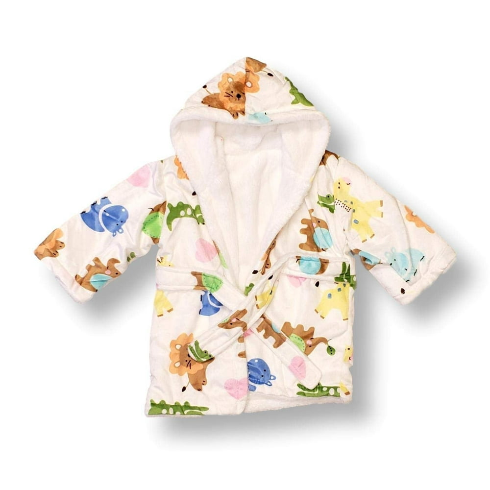 Extra Soft Plush Hooded Baby Bath Robe for Infants Toddlers (09 Months