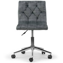 Amali Gray Velvet Upholstered Adjustable Height Swivel Office Chair with Wheel Base