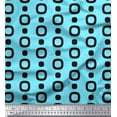 thumbnail image 1 of Soimoi Blue polyester Crepe Fabric Square Geometric Print Sewing Fabric Yard 42 Inch Wide, 1 of 3