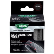 CURAD® Performance Series® Self-Adherent Wrap for Pain Management and Support, Black, 2 in x 5 yds, 1 Roll