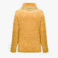 thumbnail image 4 of Womens Turtleneck Dressy Sweater Fall Button Long Sleeve Pullover Sweaters - Cozy Ribbed Knit, Loose Fit Yellow 2XL, 4 of 7