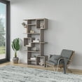 thumbnail image 3 of Ada Home Decor Multiple Tier Open Shelf Modern Bookcase, Light Mocha, 3 of 7