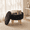 Black, variant on ROOMISLAND Round Storage Ottoman, Teddy Velvet Footrest Stool with Wood Legs & Reversible Tray Lid, Multi-Functional Small Coffee Table for Living Room Bedroom